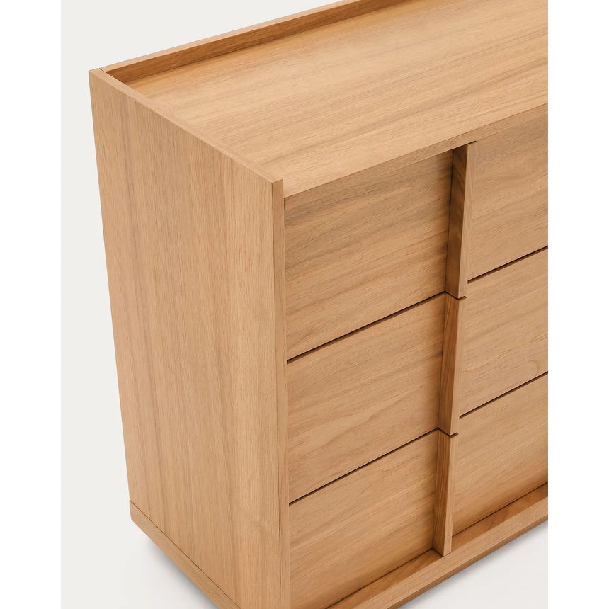 Kommode Onix 3 mit Schubladen aus Eichenfurnier Naturton-Finish 100 x 78 cm FSC Mix Credit von Kave Home – Bild 6
