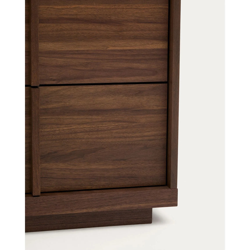 Kommode Onix 3 mit Schubladen aus Walnussfurnier dunkles Finish 100 x 78 cm FSC Mix Credit von Kave Home – Bild 10