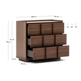 Kommode Onix 3 mit Schubladen aus Walnussfurnier dunkles Finish 100 x 78 cm FSC Mix Credit von Kave Home – Bild 4