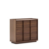 Kommode Onix 3 mit Schubladen aus Walnussfurnier dunkles Finish 100 x 78 cm FSC Mix Credit von Kave Home – Bild 5