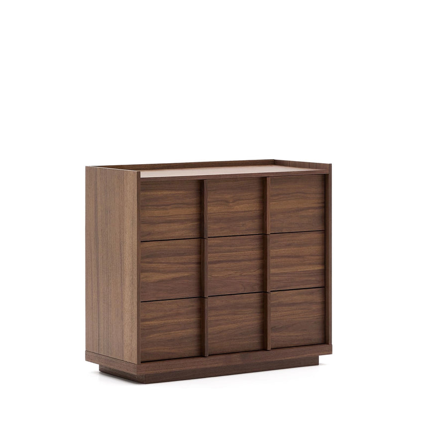 Kommode Onix 3 mit Schubladen aus Walnussfurnier dunkles Finish 100 x 78 cm FSC Mix Credit von Kave Home – Bild 5