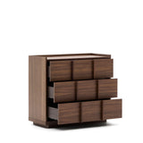 Kommode Onix 3 mit Schubladen aus Walnussfurnier dunkles Finish 100 x 78 cm FSC Mix Credit von Kave Home – Bild 6
