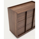 Kommode Onix 3 mit Schubladen aus Walnussfurnier dunkles Finish 100 x 78 cm FSC Mix Credit von Kave Home – Bild 8