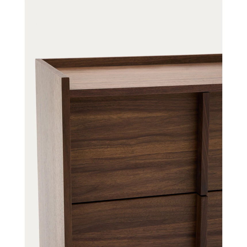 Kommode Onix 3 mit Schubladen aus Walnussfurnier dunkles Finish 100 x 78 cm FSC Mix Credit von Kave Home – Bild 9
