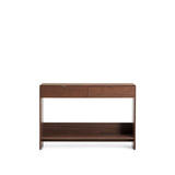 Konsolentisch Norlen in Nussbaumfurnier mit 2 Schubladen und Regalboden, FSC Mix Credit, 120 x 81 cm von Kave Home – Produktbild 1