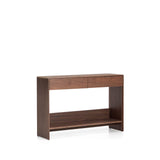 Konsolentisch Norlen in Nussbaumfurnier mit 2 Schubladen und Regalboden, FSC Mix Credit, 120 x 81 cm von Kave Home – Produktbild 3