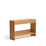 Konsolentisch Norlen mit 2 Schubladen und Regalboden in Eichenfurnier mit naturfarbenem Finish FSC Mix Credit 120 x 81 cm von Kave Home – Bild 4