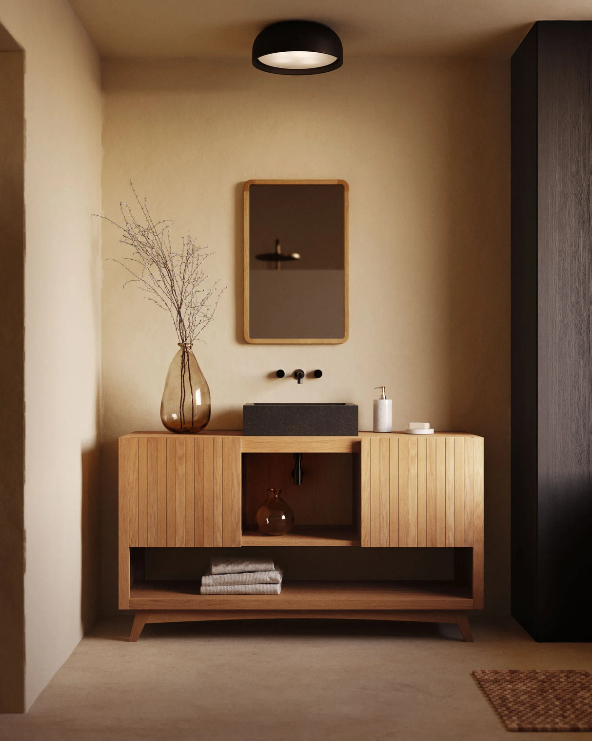 Kuveni aus massivem Teakholz mit natürlichem Finish 140 x 50 cm von Kave Home – Produktbild 9