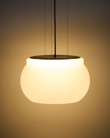 LED-Deckenleuchte Leruna aus satiniertem Glas und Metall mit verzinktem Finish, Ø 40 cm von Kave Home – Bild 2