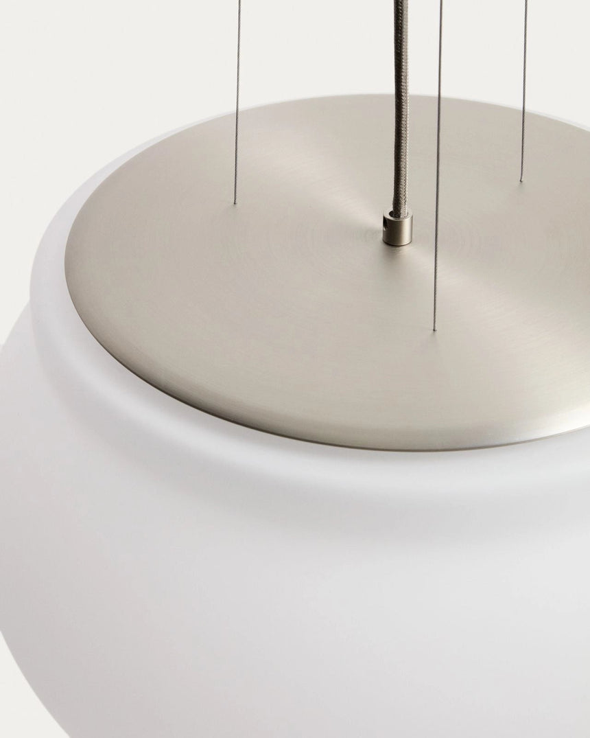 LED-Deckenleuchte Leruna aus satiniertem Glas und Metall mit verzinktem Finish, Ø 40 cm von Kave Home – Bild 4