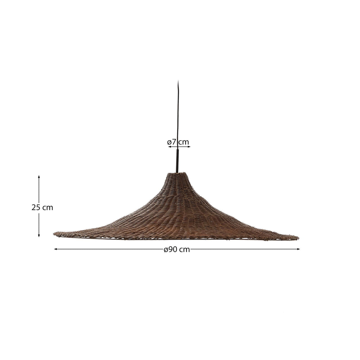 Lampenschirm für Deckenleuchte Bladia aus Rattan mit Finish in Braun Ø 90 cm von Kave Home – Bild 4
