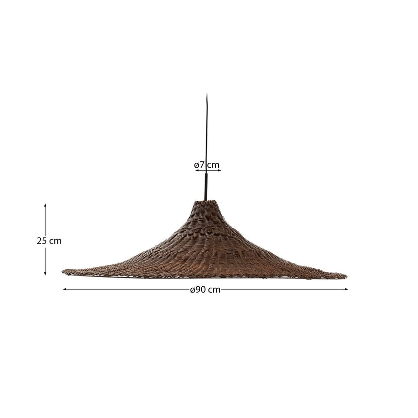 Lampenschirm für Deckenleuchte Bladia aus Rattan mit Finish in Braun Ø 90 cm von Kave Home – Bild 4