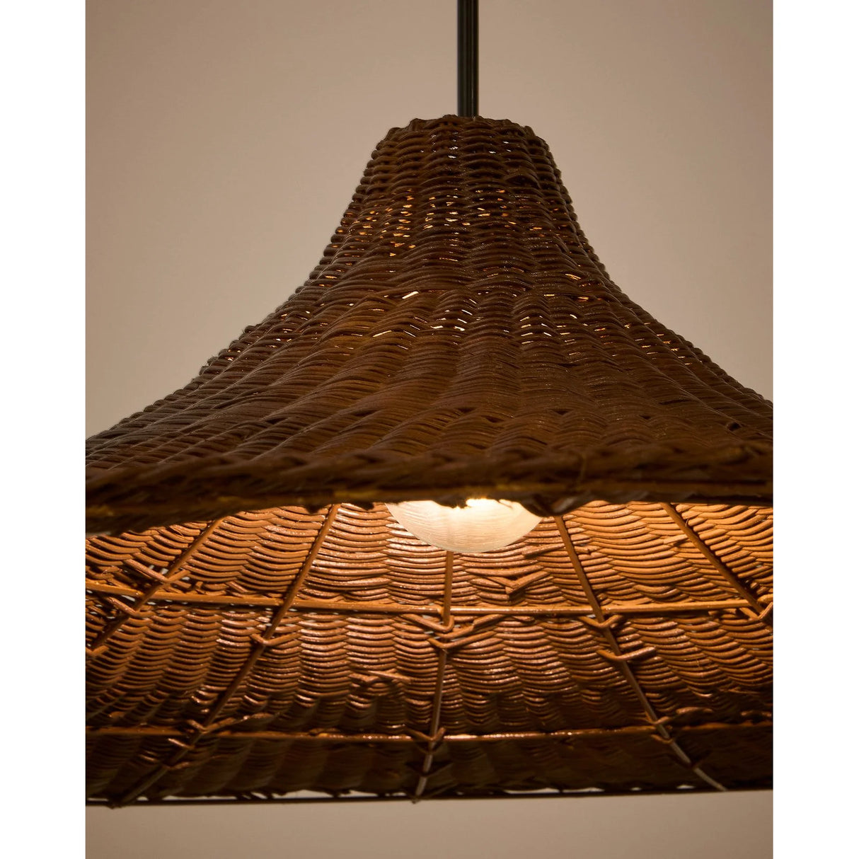 Lampenschirm für Deckenleuchte Bladia aus Rattan mit Finish in Braun Ø 90 cm von Kave Home – Bild 5