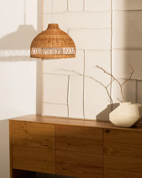 Lampenschirm für Deckenleuchte Loura aus Rattan mit Finish in natürlichem Farbton Ø 40 cm von Kave Home – Bild 2