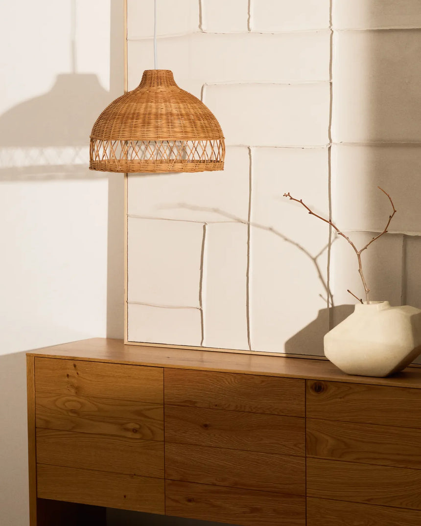 Lampenschirm für Deckenleuchte Loura aus Rattan mit Finish in natürlichem Farbton Ø 40 cm von Kave Home – Bild 2