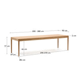 Lenon Ausziehtisch aus Eichenfurnier in Naturfarbend 200(280)x90 cm FSC MIX Credit von Kave Home – Bild 6