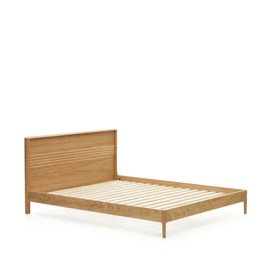 Lenon Bett aus Eichenholz und Eichenfurnier für Matratze von 160 x 200 cm FSC MIX Credit von Kave Home – Produktbild 12