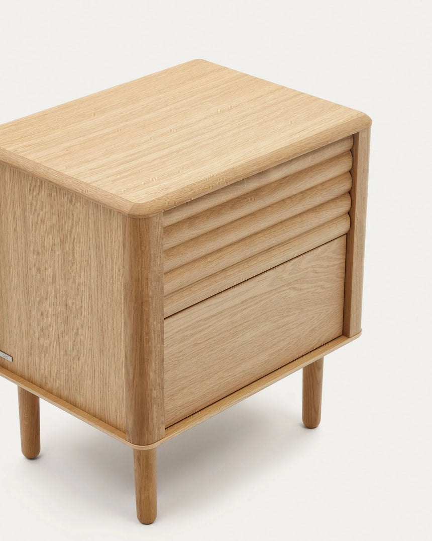 Lenon Nachttisch 2 Schubladen aus Holz und Eichenfurnier 50 x 55 cm FSC MIX Credit von Kave Home – Produktbild 6