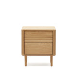 Lenon Nachttisch 2 Schubladen aus Holz und Eichenfurnier 50 x 55 cm FSC MIX Credit von Kave Home – Produktbild 8