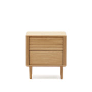 Lenon Nachttisch 2 Schubladen aus Holz und Eichenfurnier 50 x 55 cm FSC MIX Credit von Kave Home – Produktbild 8