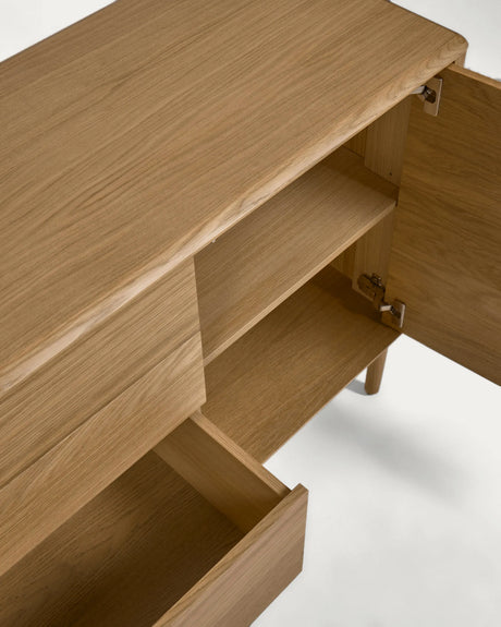 Lenon Sideboard 2 Türen 3 Schubladen Eichenholz und -furnier 155 x 86 cm FSC MIX Credit von Kave Home – Produktbild 1
