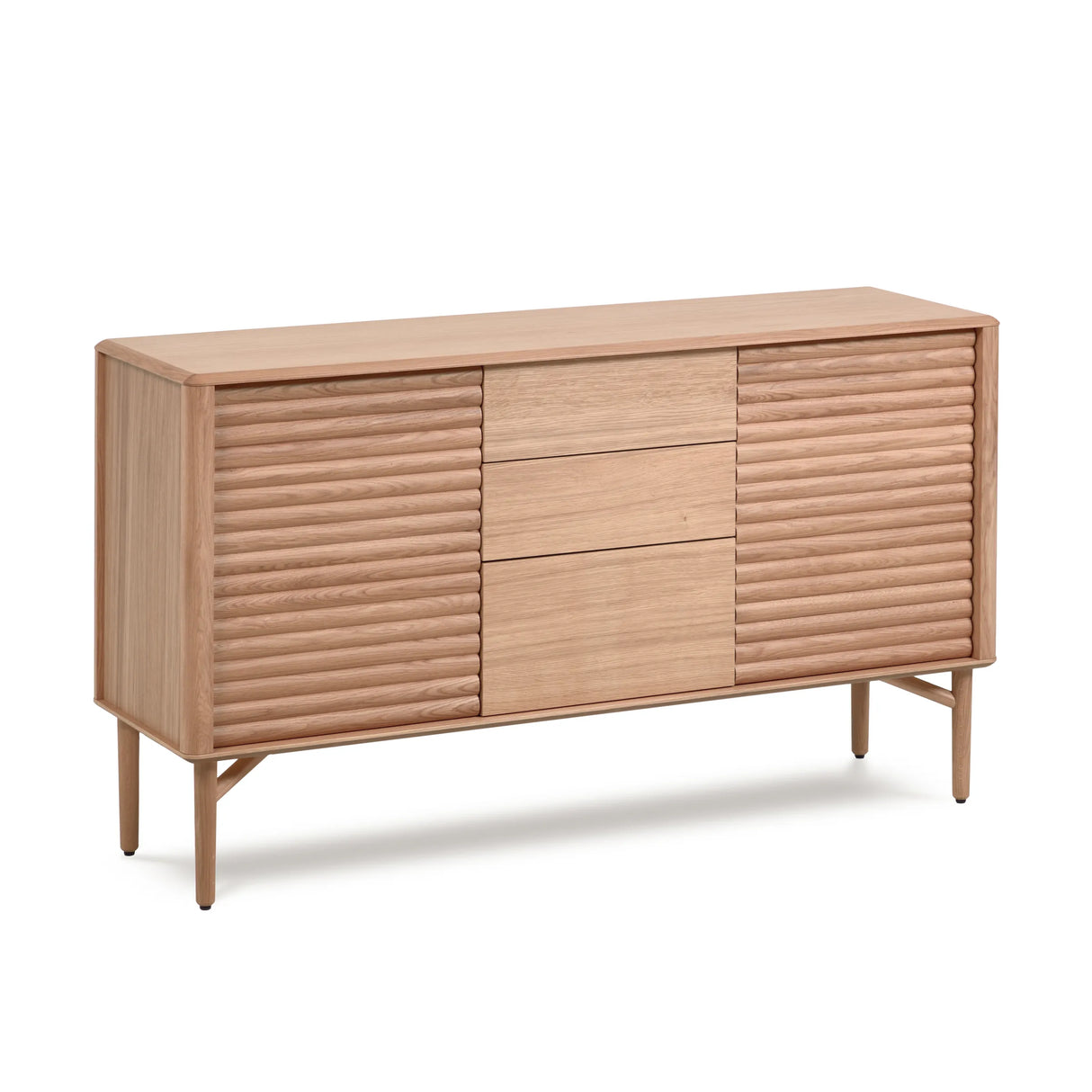 Lenon Sideboard 2 Türen 3 Schubladen Eichenholz und -furnier 155 x 86 cm FSC MIX Credit von Kave Home – Produktbild 9