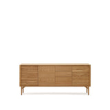 Lenon Sideboard 3 Türen 3 Schubladen Eichenholz und -furnier 200 x 86 cm FSC MIX Credit von Kave Home – Bild 1