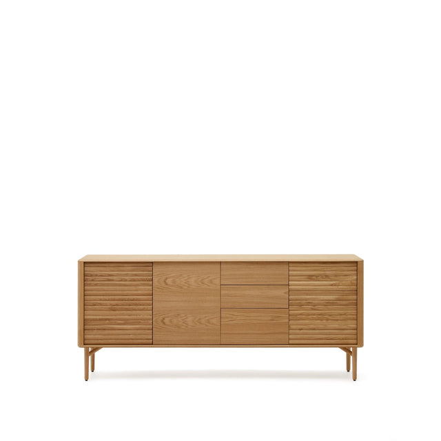 Lenon Sideboard 3 Türen 3 Schubladen Eichenholz und -furnier 200 x 86 cm FSC MIX Credit von Kave Home – Bild 1