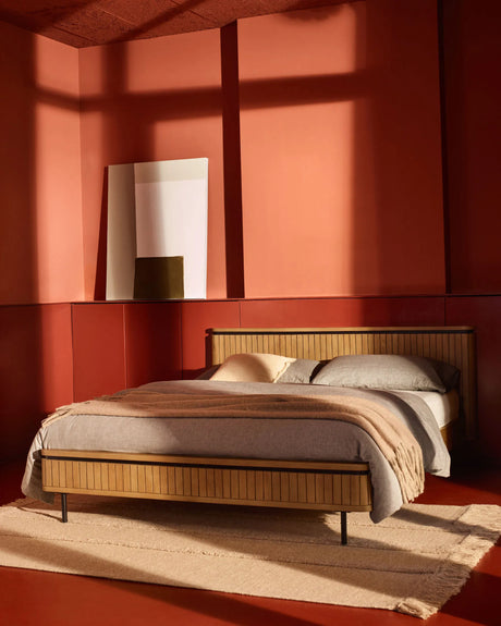 Licia Bett aus massivem Mangoholz und schwarz lackiertem Metall für Matratze von 160 x 200 cm von Kave Home – Produktbild 8