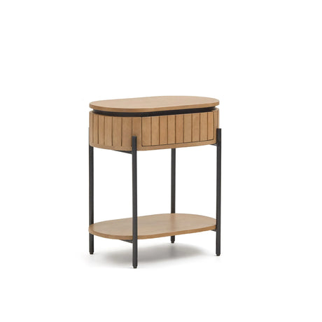 Licia Nachttisch 1 Schublade aus massivem Mangoholz und Metall schwarz lackiert 55 x 65 cm von Kave Home – Produktbild 10
