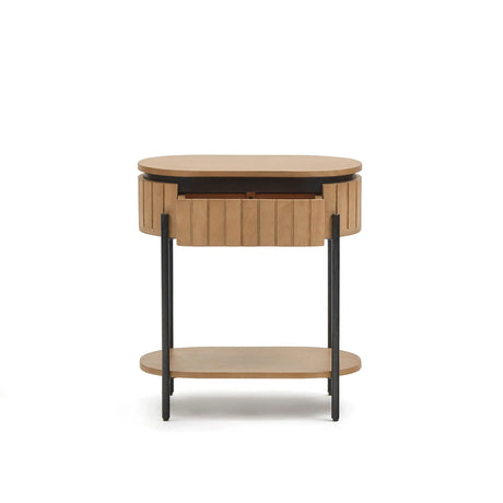 Licia Nachttisch 1 Schublade aus massivem Mangoholz und Metall schwarz lackiert 55 x 65 cm von Kave Home – Produktbild 13