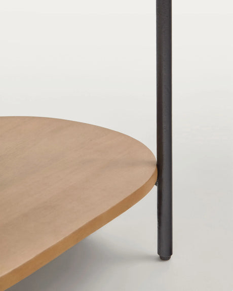 Licia Nachttisch 1 Schublade aus massivem Mangoholz und Metall schwarz lackiert 55 x 65 cm von Kave Home – Produktbild 2