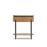 Licia Nachttisch 1 Schublade aus massivem Mangoholz und Metall schwarz lackiert 55 x 65 cm von Kave Home – Produktbild 6