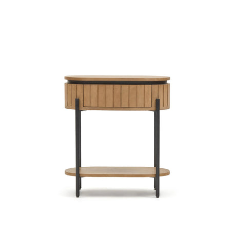 Licia Nachttisch 1 Schublade aus massivem Mangoholz und Metall schwarz lackiert 55 x 65 cm von Kave Home – Produktbild 6