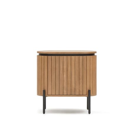 Licia Nachttisch 1 Tür aus massivem Mangoholz und schwarz lackiertem Metall 55 x 55 cm von Kave Home – Produktbild 9