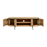Licia TV-Schrank 2 Türen aus massivem Mangoholz Metall mit schwarzem Finish 160 x 56 cm von Kave Home – Produktbild 3