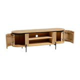 Licia TV-Schrank 2 Türen aus massivem Mangoholz Metall mit schwarzem Finish 160 x 56 cm von Kave Home – Produktbild 4