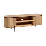 Licia TV-Schrank 2 Türen aus massivem Mangoholz Metall mit schwarzem Finish 160 x 56 cm von Kave Home – Produktbild 5