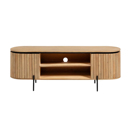 Licia TV-Schrank 2 Türen aus massivem Mangoholz Metall mit schwarzem Finish 160 x 56 cm von Kave Home – Produktbild 6