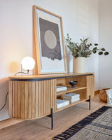 Licia TV-Schrank 2 Türen aus massivem Mangoholz Metall mit schwarzem Finish 160 x 56 cm von Kave Home – Produktbild 7