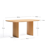 Litto Tisch aus Eichenfurnier 160 x 90 cm von Kave Home – Bild 2