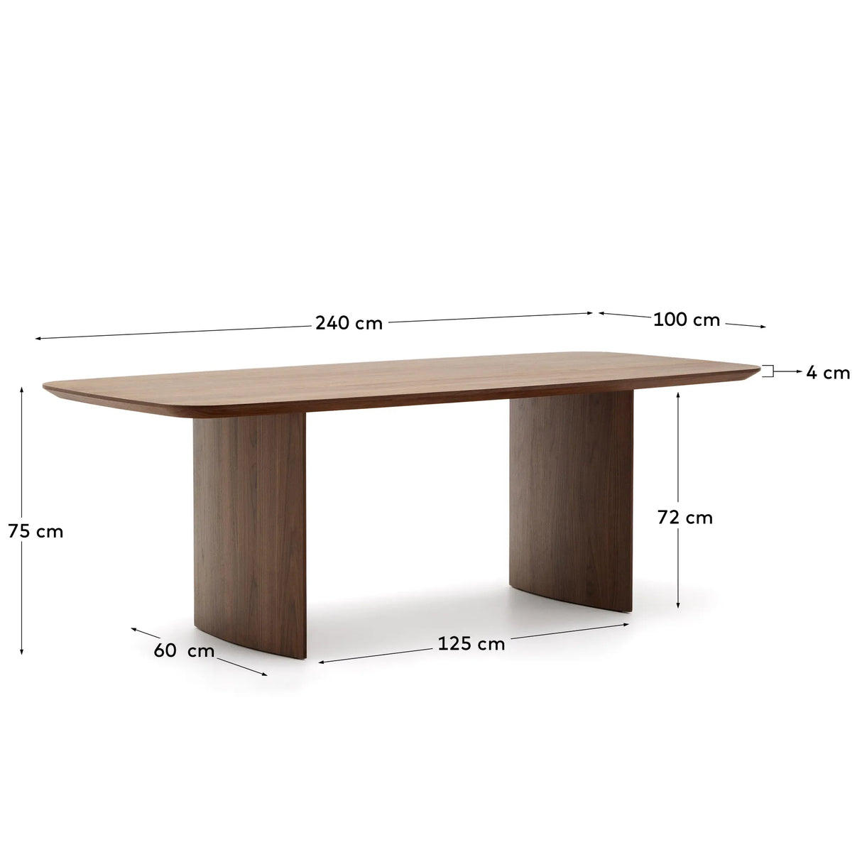 Litto Tisch aus Walnussfurnier 240 x 100 cm von Kave Home – Produktbild 4