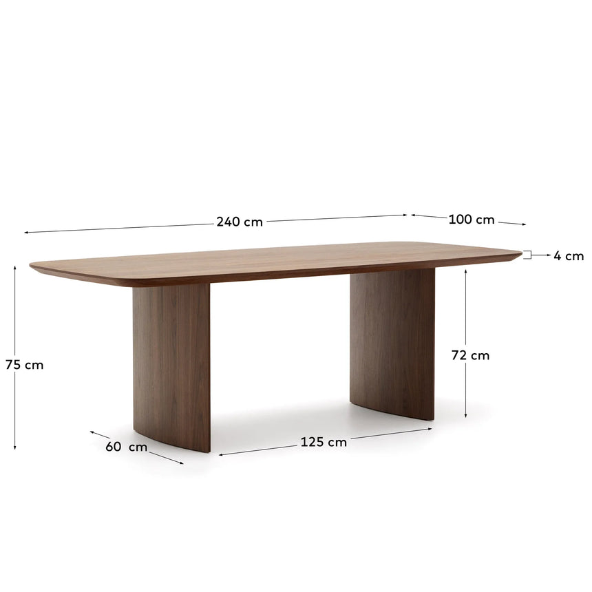 Litto Tisch aus Walnussfurnier 240 x 100 cm von Kave Home – Produktbild 4
