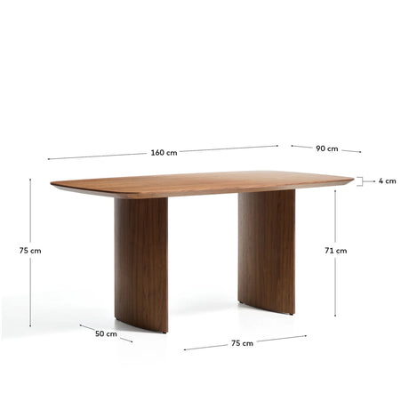 Litto Tisch aus Walnussfurnier oder Eichenfurnier 160 x 90 cm von Kave Home – Bild 2