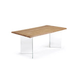 Lotty Tisch aus Eichenfurnier mit natürlichem Finish und Glasbeinen 160 x 90 cm von Kave Home – Bild 1