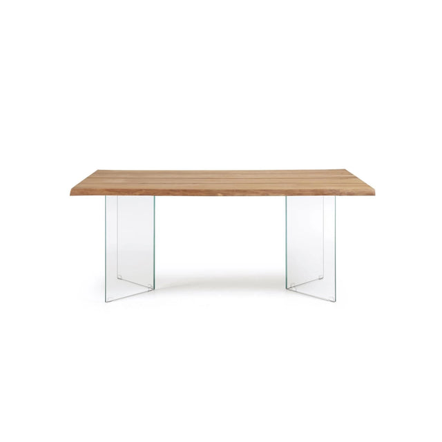 Lotty Tisch aus Eichenfurnier mit natürlichem Finish und Glasbeinen 160 x 90 cm von Kave Home – Bild 5