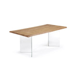 Lotty Tisch aus Eichenfurnier mit natürlichem Finish und Glasbeinen 180 x 100 cm von Kave Home – Bild 1