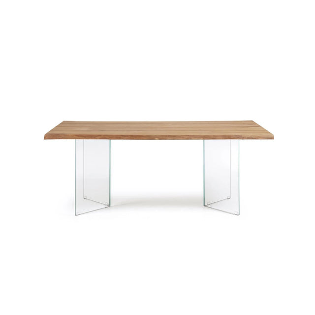 Lotty Tisch aus Eichenfurnier mit natürlichem Finish und Glasbeinen 180 x 100 cm von Kave Home – Bild 5