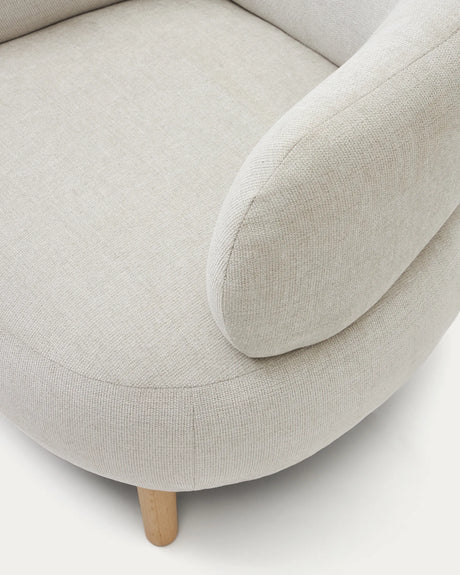 Luisa Sessel in Perle mit Beinen aus massiver Buche von Kave Home – Produktbild 2