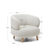 Luisa Sessel in Perle mit Beinen aus massiver Buche von Kave Home – Produktbild 5